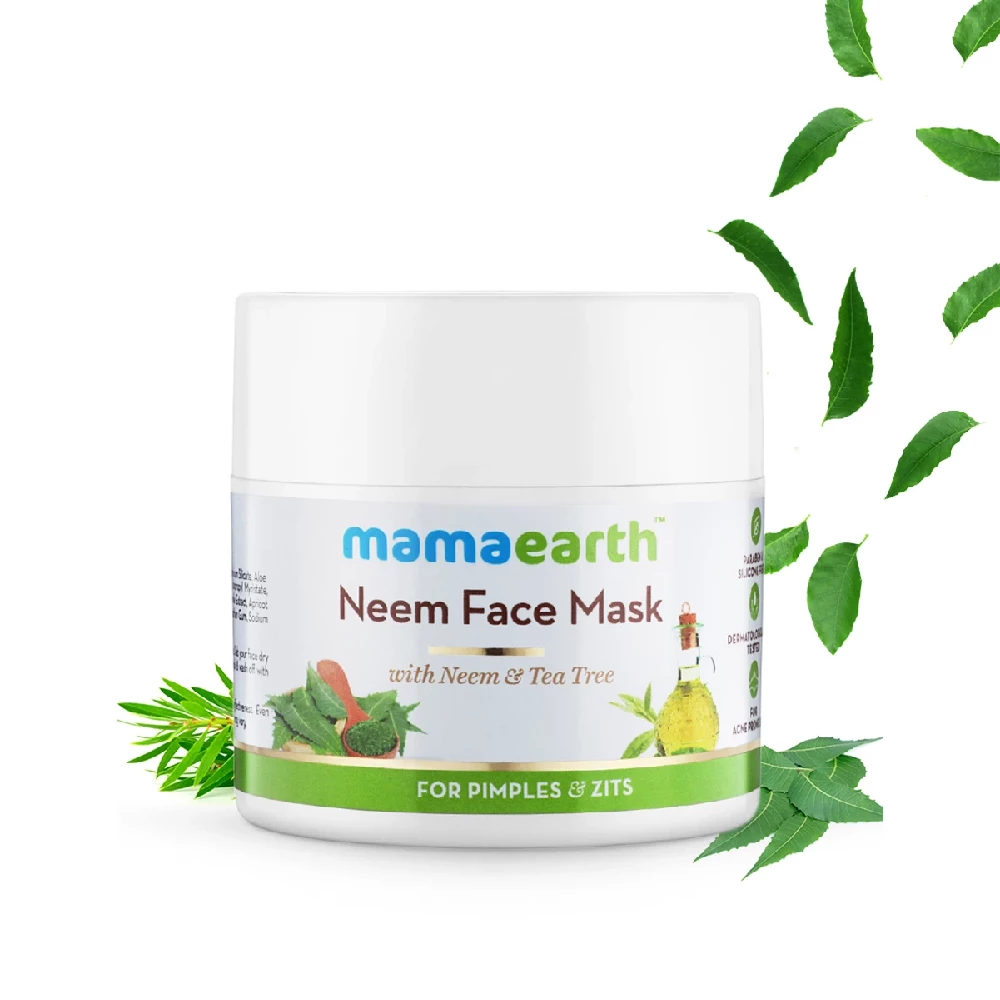 Neem Face Mask with Neem and Tea Tree for Pimples and Zits, 100ml-1.webp